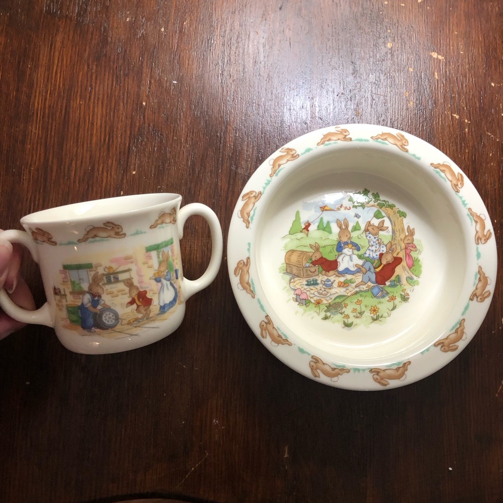 Royal Doulton Children's Bunnykins cup and plate set